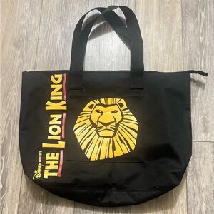 Disney Black and Yellow Lion King Broadway  Tote Zipper Closure
